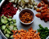 A picture of step 1 of Babugosha (Indian pear) Chaat.