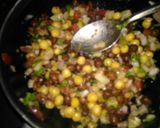 A picture of step 1 of Bread chana chat.
