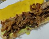 Foto del paso 3 de la receta: Sánduche🥯de pollo🍗y jamón🥓hawaiano🍍con queso🧀🥯🥪..