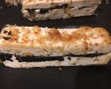 A picture of step 3 of Tofish Fingers served on tacos.