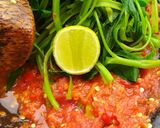 A picture of step 5 of Plecing Kangkung with Lime Sambal.