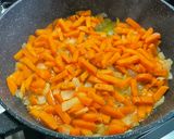 Une image de l'étape 15 de Poulet mariné aux carottes, champignons, épices et coriandre.
