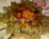 A picture of step 4 of DANWAKEN GARGAJIYA(TRADITIONAL BEANS DUMPLING.