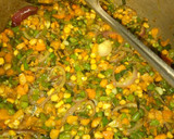 A picture of step 8 of Fried rice with peppered chicken dressed with cucumber.