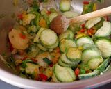 Une image de l'étape 1 de Queues de lotte et son riz aux légumes à la Nutricook de Seb.