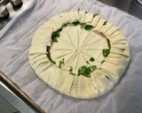 Une image de l'étape 6 de Couronne feuilletée au pesto, gouda et coriandre.