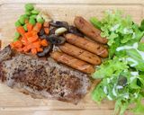 A picture of step 6 of Strip loin steak with simple side dish.