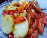 Foto del paso 4 de la receta: Receta rápida para atacar el hambre papas, cebolla y morrón
