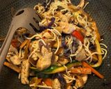 A picture of step 1 of Quick Chicken and Vegetable Noodles.