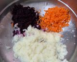 A picture of step 2 of Cauliflower carrot beetroot chocolate sponge cake.