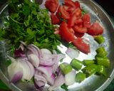 A picture of step 1 of Coriander chatni.