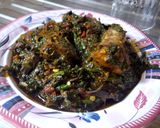 A picture of step 6 of Vegetable(Ugu n water leaf) soup.
