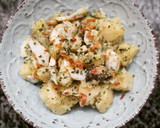 Foto del paso 9 de la receta: Ensalada de patata y bacalao confitado con pesto