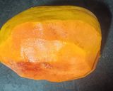 A picture of step 1 of Papaya Halwa.