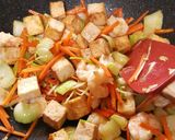 A picture of step 5 of Tofu Shrimp Bokchoy Stir Fry in Ginger Sauce.