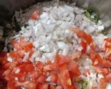 A picture of step 4 of Besan poha chilla.