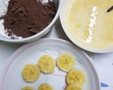 A picture of step 2 of Banana Chocolate Pancake Mix Cake.