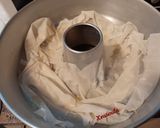 A picture of step 2 of Cheese Pie Soufflé in a Bundt Pan.