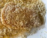 A picture of step 2 of Less saucy chicken Parmesan.