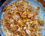 A picture of step 1 of Kanda Bhaji.