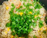 A picture of step 6 of Sizzling Garlic burnt fried rice with chicken Manchurian.