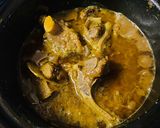 A picture of step 4 of Mutton curry (in slow cooker).