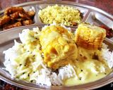 A picture of step 5 of Bhutta Kadhi / Corn Kadhi.