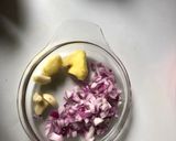 A picture of step 2 of Peppered Pomo.