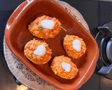 Foto del paso 4 de la receta: Huevos rellenos con bechamel y crema de champiñones