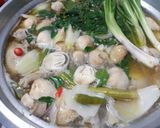 Hình bước làm 2 của món Lẩu gà lá é