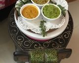 A picture of step 2 of CHUTNEY PARTY : 1. Green Peas 2. Onions & Curry Leaves 3. Peanuts Chutney.