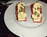 Foto del paso 5 de la receta: Canape de Sandía, Queso Brie, Hummus y Pipas