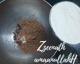 A picture of step 1 of Wheat Flour Dark Chocolate and Walnut Cake.