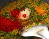 A picture of step 2 of Methi paneer (no onion garlic).