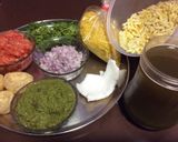 A picture of step 1 of Bhel puri.