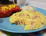 Foto del paso 5 de la receta Tortilla de patata y pavo individual con arroz tres delicias