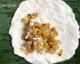A picture of step 4 of VAZHAYILA ADA / Rice Parcel in Banana leaf.