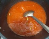 A picture of step 5 of Aloo ki takari, choley ka salan, suji ka halwa and puri.