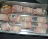 A picture of step 3 of Canary Island Skewers with Banana, Bacon, and Honey.