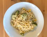A picture of step 5 of Linguine-ish (vegan).