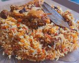 A picture of step 10 of Degi Biryani❤❤🤩.
