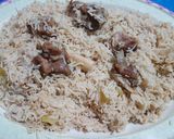 A picture of step 2 of Mutton yukhni pulao.