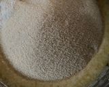 A picture of step 2 of Sevani or Turkish style Semolina Cake.