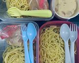 Gambar langkah 7 resipi Spaghetti Carbonara.