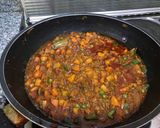 A picture of step 10 of Bolongonese sauce with a twist.