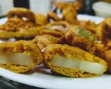 A picture of step 3 of Bhajiyas.