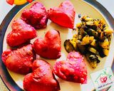 बीटरूट हार्ट शेप पूरी (Beetroot heart shape puri recipe in Hindi) रेसिपी चरण 6 फोटो