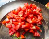 A picture of step 1 of Bread Upma.