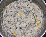 A picture of step 2 of Corn Palak Semolina Dhokla.