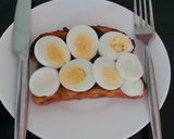 A picture of step 5 of My Simple Boiled Egg & Black Pudding on Seeded Bread Toasted 🤩.